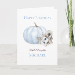 Boho Blaue Kürbis 1. Geburtstag Karte