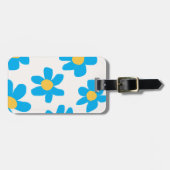 Boho blaue Sonnenblume Gepäckanhänger (Vorderseite horizontal)