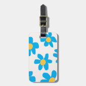 Boho blaue Sonnenblume Gepäckanhänger (Vorderseite vertikal)