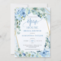 Boho blauen Blumen Eukalyptus gold Open House