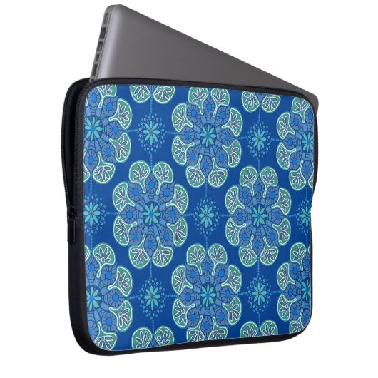 Boho blauen Medaillen Laptop-Sieb Laptopschutzhülle (Vorne Rechts)