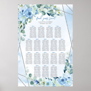 Boho blauer Eukalyptus und silberne Sitzmöbel Poster