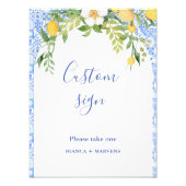 Boho Blauer Kachel und Lemon Hochzeitsplatz Fotodruck (Vorne)