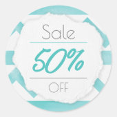 Boho blauer Musterspeicher Werbeaktion Aufkleber (Vorderseite)