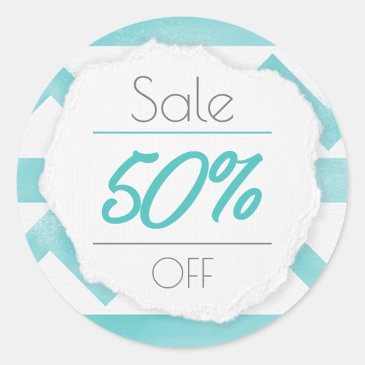 Boho blauer Musterspeicher Werbeaktion Aufkleber (Vorderseite)