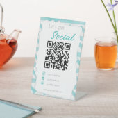 Boho blauer QR Küstencode scme ich soziale Medien Sockelschild (In SItu)