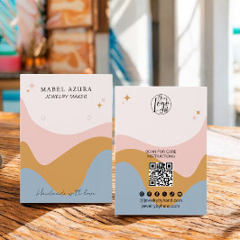 Boho blauer Senf Schmuckmacher Qr Logo Ohrring