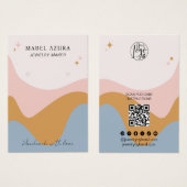 Boho blauer Senf Schmuckmacher Qr Logo Ohrring (Vorne & Hinten)