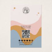 Boho blauer Senf Schmuckmacher Qr Logo Ohrring (Rückseite)