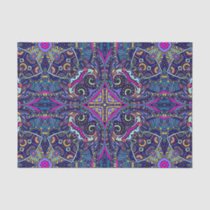 Boho blauer Trend des gebürtigen Amerikaners Seidenpapier