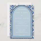 Boho Bliss: Chic Summer Tile Hochzeit Einladung (Vorderseite)