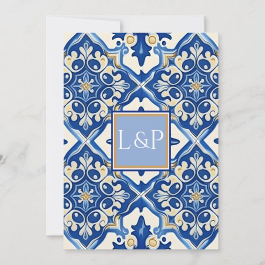 Boho Bliss: Chic Summer Tile Hochzeit Einladung (Rückseite)