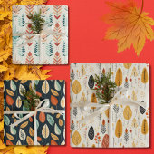 Boho Bliss Herbstlaubs Geschenkpapier Set