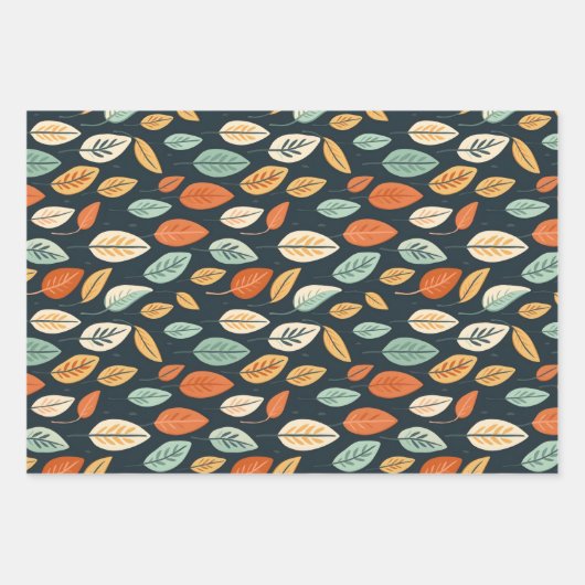 Boho Bliss Herbstlaubs Geschenkpapier Set (Vorderseite)