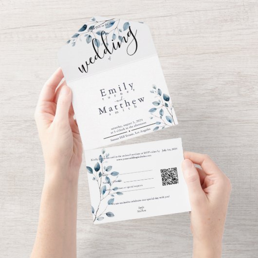 Boho Bliss Wedding All In One Einladung (Abreißen)