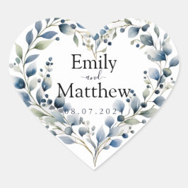 Boho Bliss Wedding Herz-Aufkleber
