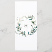 Boho Bliss Wedding Menükarte (Rückseite)