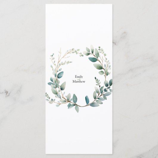 Boho Bliss Wedding Menükarte (Rückseite)