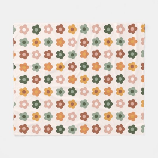 Boho Blocks Floral Fleecedecke (Vorderseite (Horizontal))