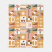 Boho Blocks Floral Fleecedecke (Vorderseite)