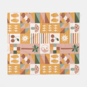 Boho Blocks Floral Fleecedecke (Vorderseite (Horizontal))