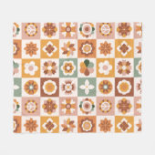 Boho Blocks Floral Fleecedecke (Vorderseite (Horizontal))