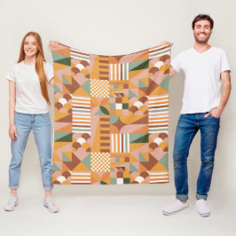 Boho Blocks Floral Fleecedecke