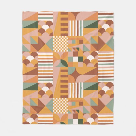 Boho Blocks Floral Fleecedecke (Vorderseite)