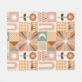 Boho Blocks Floral Fleecedecke (Vorderseite (Horizontal))