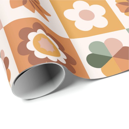 Boho Blocks Floral Geschenkpapier (Rolleneckpunkt)