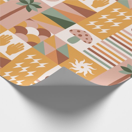 Boho Blocks Floral Geschenkpapier (Ecke)
