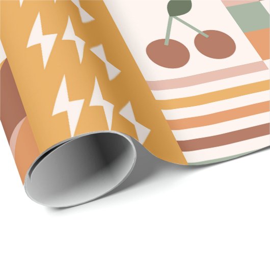 Boho Blocks Floral Geschenkpapier (Rolleneckpunkt)