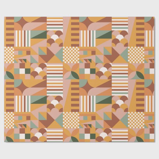 Boho Blocks Floral Geschenkpapier (Flach)