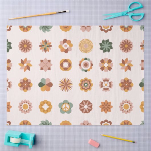 Boho Blocks Floral Seidenpapier (Basteln)