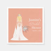 Boho Blonde Brie mit Blume Serviette (Vorderseite)