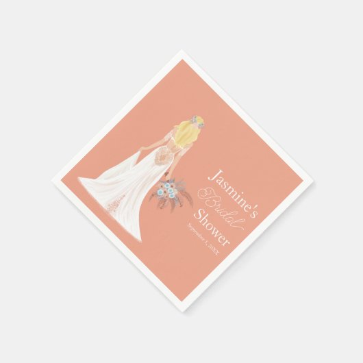 Boho Blonde Brie mit Blume Serviette (Ecke)