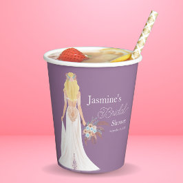 Boho Blonde Haarbrücke mit Blume Pappbecher