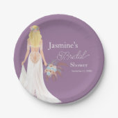 Boho Blonde Haarbrücke mit Blume Pappteller (Vorderseite)