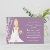 Boho Blonde Haarbrücke mit Perlmehl Brautparty P Einladung (Stehend Vorderseite)