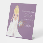 Boho Blonde Hair Bridge mit Blume wie vielen Küsse Sockelschild (Vorderseite)