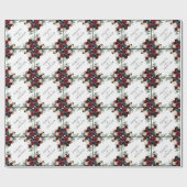 Boho Bloom | Bugundy Red and Navy Blue Custom Geschenkpapier (Flach)