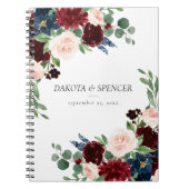 Boho Bloom | Bugundy Red and Navy Blue Custom Notizblock (Vorderseite)