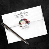 Boho Bloom | Bugundy Red and Navy Blue Custom Runder Aufkleber