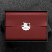 Boho Bloom | Bugundy Red and Navy Blue Custom Runder Aufkleber