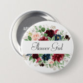 Boho Bloom | Burgund und Blaues Brautparty der Mar Button (Vorne & Hinten)