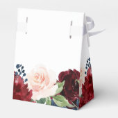 Boho Bloom | Burgund und Marine Liebe und Dank Geschenkschachtel (Rückseite)