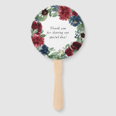 Boho Bloom | Burgund und Marine Vielen Dank Fächer (Rückseite)