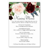 Boho Bloom | "Burgund" und "Navy Blue Kissing Menu Tischnummer (Rückseite)