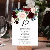 Boho Bloom | Burgundy Blush and Navy Guest Names Tischnummer