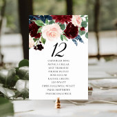 Boho Bloom | Burgundy Blush and Navy Guest Names Tischnummer